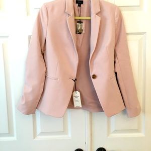 Super soft twill one button blazer in Truffle Pink